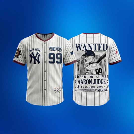 New York Yankees X One Piece 2026 Wanted Aaron Judge Bounty Hunter Baseball Jersey