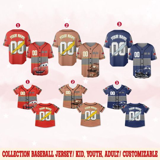 Discover Custom Disney Cars Lightning McQueen Baseball,Custom Cars Baseball Jersey Team,Personalized Disney Baseball Team Outfit,Cars Land Tee G6GH10