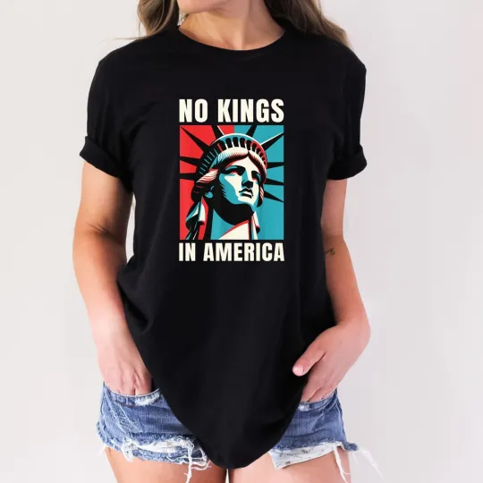 Discover No Kings Anti Fascism Trump Political T-Shirt for Adults
