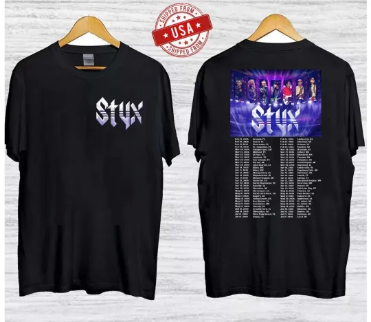 Discover Styxs 2026 Tour Dates Double Sided T-Shirt, Fan gift