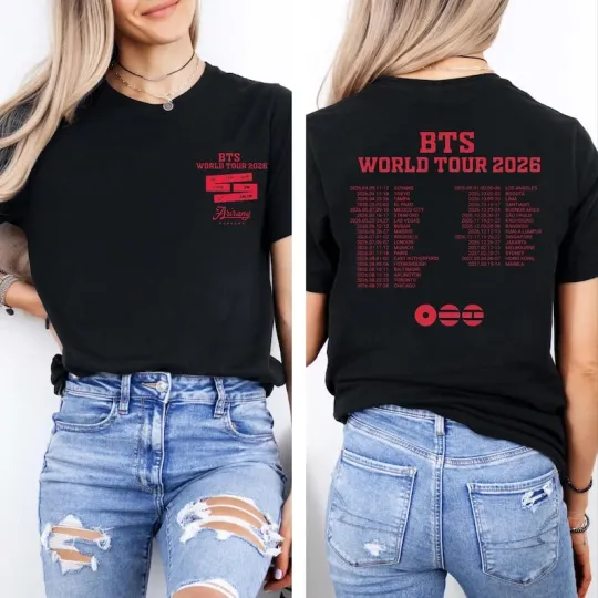 Discover BTS World Tour 2026 Shirt Bangtan Boys Comeback Kpop ARMY Fan Gift
