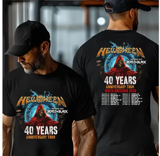 Discover Helloween 40th Anniversary North American Tour 2026 Schedule Dates Tshirt