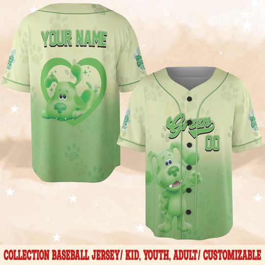Discover Personalized Blue Clues Baseball Jersey, Blue Dog Lovers Birthday Girl Jersey, Baby Shower Gift, Birthday Boy Gift, Blue Clues Shirt