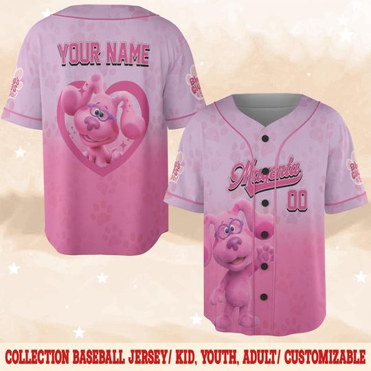Discover Personalized Blue Clues Baseball Jersey,Blue Dog Lovers Birthday Girl Jersey, Baby Shower Gift, Birthday Boy Gift, Blue Clues Shirt