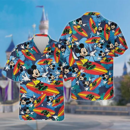 Discover Mickey Mouse Disney Beach Hawaiian Shirt, Funny Shirt Short Sleeve Button Down Shirt