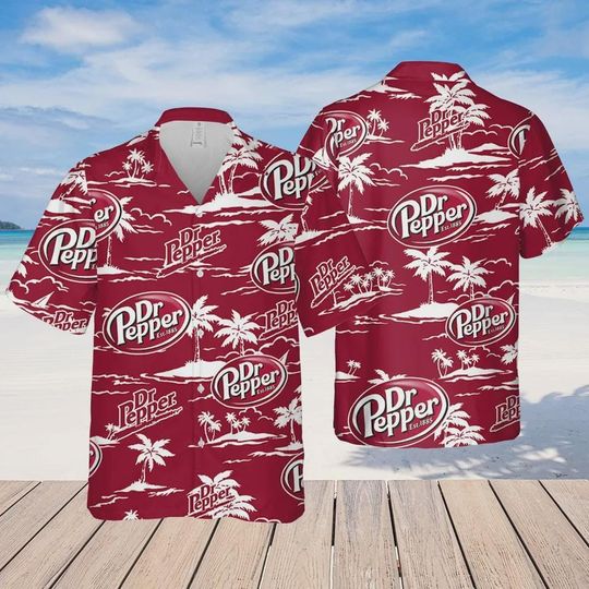 Discover Dr.Pepper Hawaiian Flowers Pattern Shirt, Hawaiian beer lover Shirt Short Sleeve Button Down Shirt
