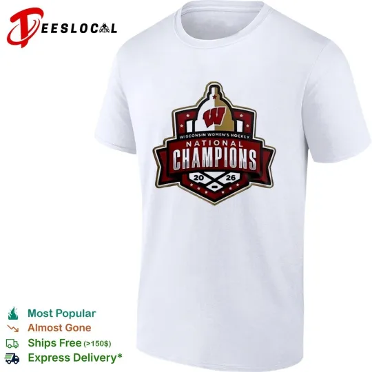Discover Wisconsins Badge NCAA Ice Hockey 2026 National Champions Tee