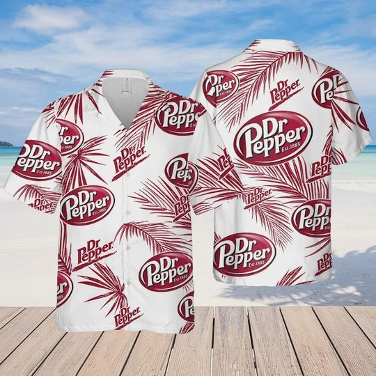 Dr.Pepper Hawaiian Flowers Pattern Shirt, Hawaiian beer lover Shirt