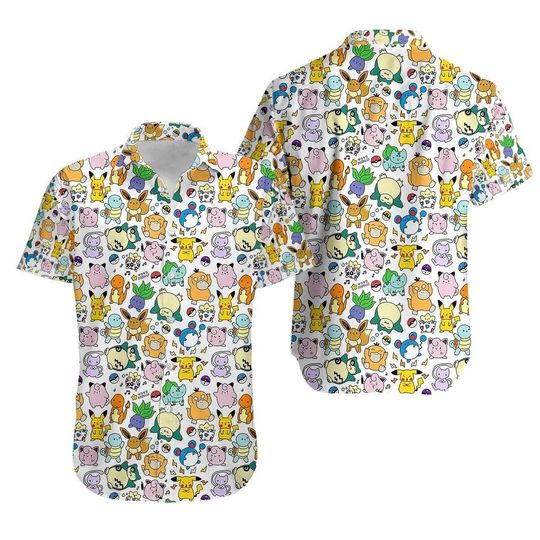 Discover PKM Hawaii Shirt, Button Up Pika Summer Vacation Beach Family Shirt