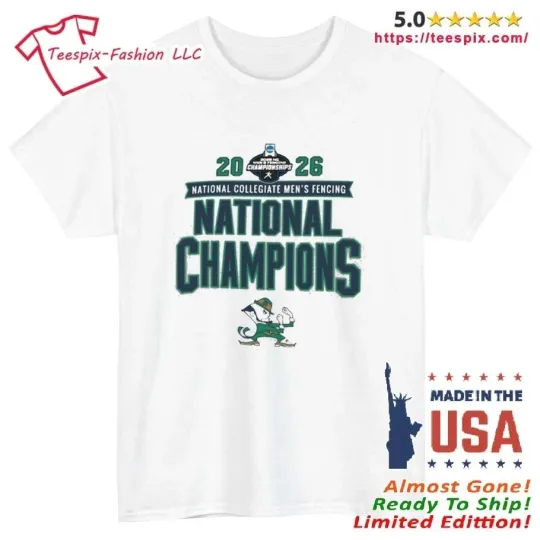 Discover Irish 2026 NCAA DI Men’s Fencing National Champions T-Shirt