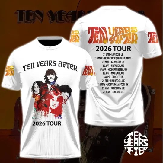 Discover Ten Years After 2026 Tour 3D T-Shirt