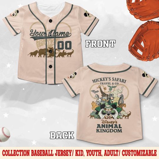 Discover Personalized Disney Animal Kingdom Baseball Jerseys, Safari Mode Disney Shirt, Family Vacation, Mickey and Friends Animal Kingdom D3DJ03