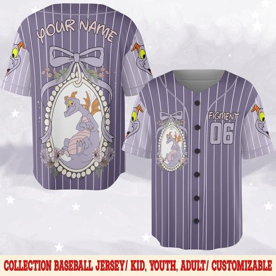 Discover Custom Disney Figment Little Spark Baseball Jersey, Kids, Youth, Adult Disney Baseball Jersey Sports Shirt, Cute Gifts For Fan Disney NGPG15