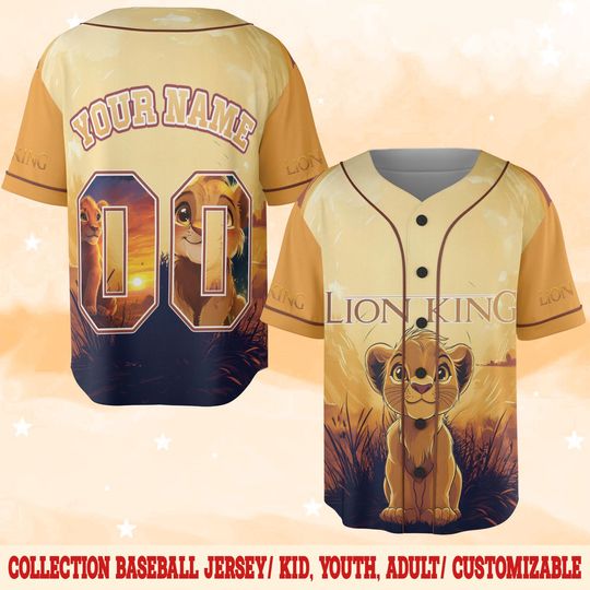 Discover Custom Lion Jungle Baseball Jersey, Safari King Family Jersey, Lion King Birthday Outfit, Matching Family Trip Tee for Disney Fan NGQG08