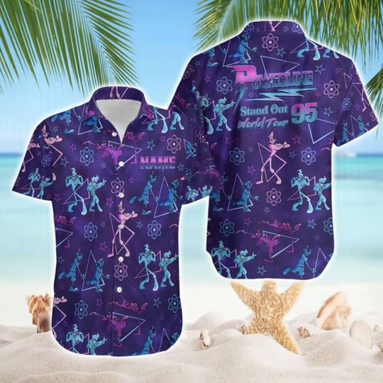 Custom Name Powerline Stand Out World Tour 95 Hawaiian Shirt, Retro Powerline Short Sleeve Shirt