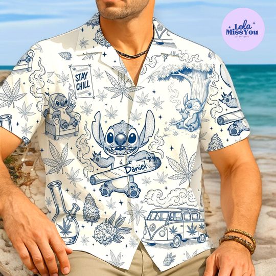 Discover Personalized Hawaiian Shirt for Men  Funny Cartoon Beach Shirt, Summer Vacation Button Up