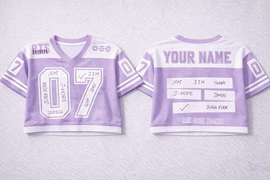 Discover Custom Kpop Crop Top Jersey, Personalized Idol Fan Shirt, Mesh Cropped Jersey, Kpop Inspired Outfit, Unisex Fan Merch Gift.