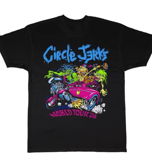 Circle Jerks Pizz Hot Rod 2026 World Tour Merch T-Shirt