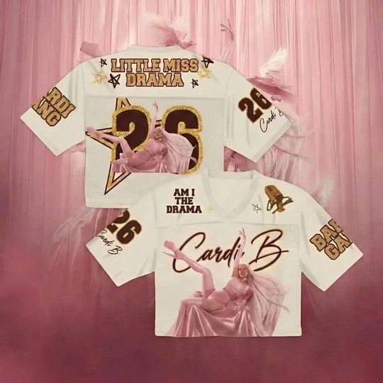 Cardi B "Am I The Drama" Crop Jersey, Bardi Gang Concert Top