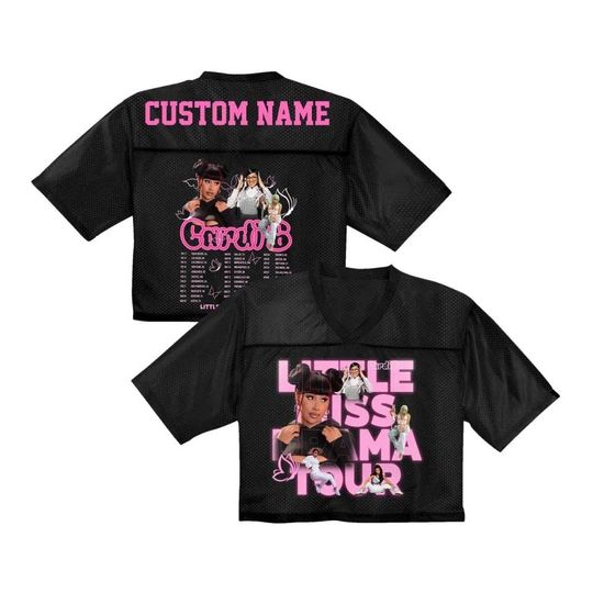 Discover Custom Cardi B Jersey, Little Miss Drama Crop Top, Personalized Hip Hop Concert Tee