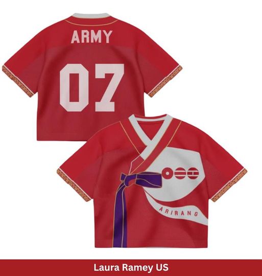 Discover K-Pop Inspired Hanbok Mesh Croptop Jersey, Mixed Color Festival Top, World Tour Style Streetwear, Summer Party Outfit