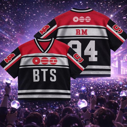 Discover Custom Kpop Football Jersey, Personalized World Tour Jersey, Kpop Merch Gift for Fan, Game Day Outfit For Bts Fan