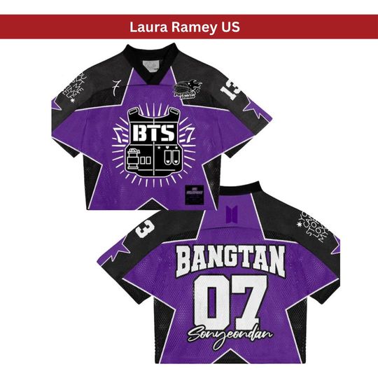 Discover BangTan Boys Crop Top Mesh Jersey Shirt, Custom Kpop Football Jersey, World Tour 2026 Fan Top, Arirang Concert Outfit, ARMY Gift