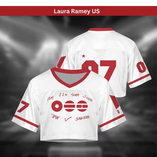 Discover Kpop Inspired Mesh Crop Jersey, Football Style Crop Top, Korean Pop Fan Shirt, Y2K Concert Outfit Women, Music Fan Sport Top