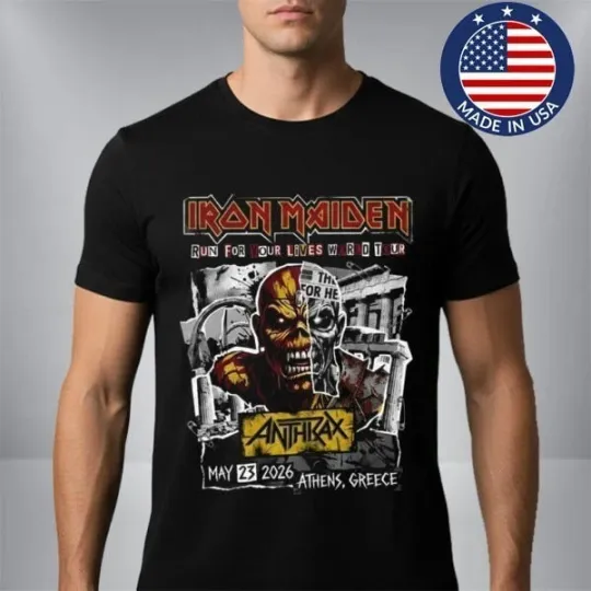 Discover Iron Maiden Athens Greece May 23 2026 Tour Concert T-Shirt, Unisex Graphic Tee
