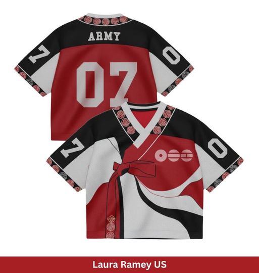 Discover Hanbok Style Mesh Croptop Jersey, Cultural Inspired Crop Top, Sheer Sport Shirt, Festival Outfit, Streetwear Summer Top, Unisex Fan Gift