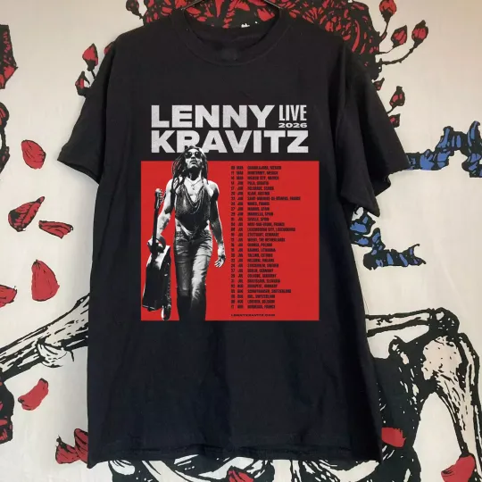 Discover Lenny Kravitz Live 2026 Tour T Shirt Full Size