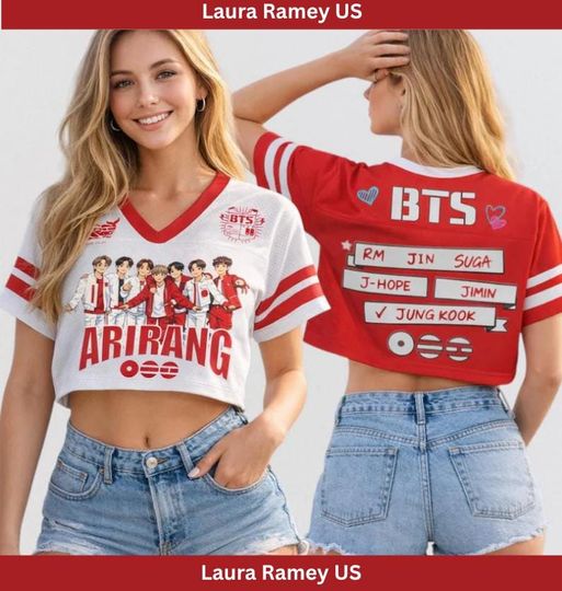 Discover Kpop Croptop Football Jersey, Fan Gift Shirt, Concert Inspired Mesh Sports Top, Teen Girls Women Trendy Tour Outfit 2026