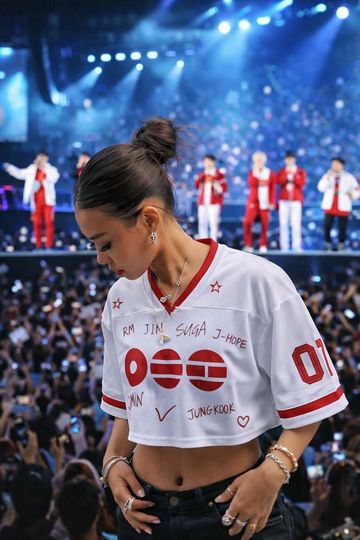 Discover Personalized Kpop Football Jersey, Personalized World Tour Crop-top Mesh Jersey, Kpop Merch Gift for Fan, 2026 Concert Outfit For Army Fan