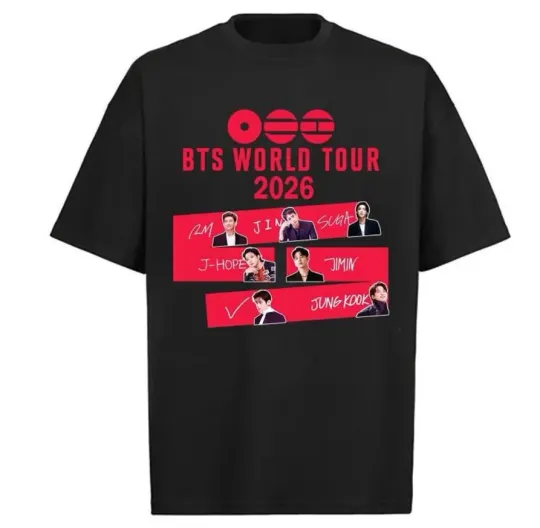Discover 2026 World Tour BTS| Tour Dates Back Print | Armys Perfect Gift | Unisex T-shirt