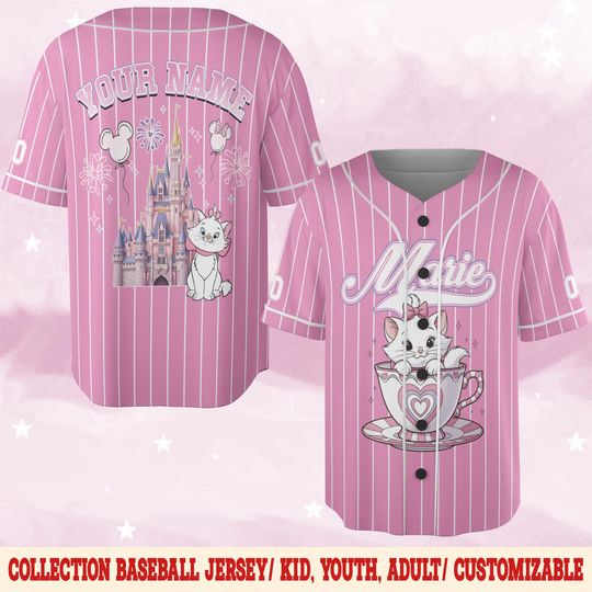 Discover Personalized Marie Cat Baseball Jersey, Aristocats Baseball Team Shirt, Aristocats Disney Family Birthday Shirts, Marie Toulouse
