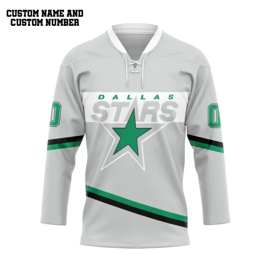 Personalized Dallas Stars Hockey Jersey Grey Men's Unisex Fit