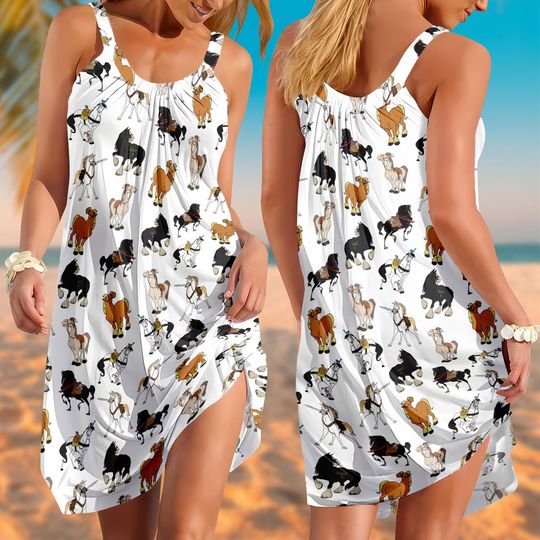 Discover Disney Princess Horses Sling Summer Dress, Disney Horse Women Dress, Animal Kingdom Dress, Cute Horse Dress, Disneyland Trip Gift