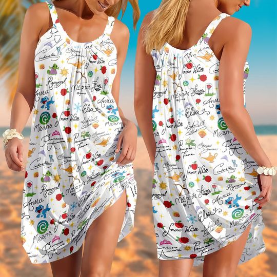 Discover Disney Princess Signature Sling Summer Dress, Disney Princess Era Women Dress, Disneyland Trip 2026 Dress, Disney Girl Trip Gift