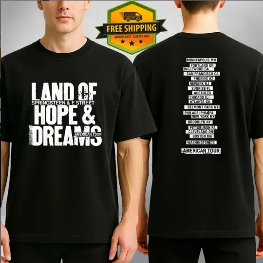 Bruce Springsteen 2026 Tour T-Shirt Land Of Hope & Dreams E Street Band Tee
