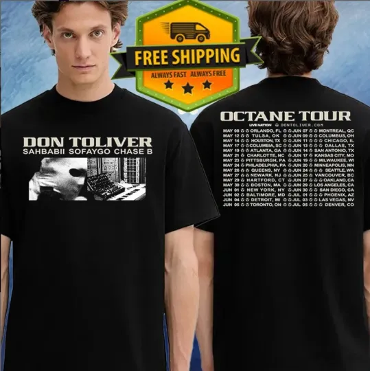 Discover Don Toliver Octane Tour 2026 T-Shirt Dates Back SahBabii Sofaygo Chase B 2 Sided
