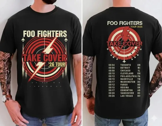 Discover FF Band Fighters Shirt Take Cover Tour 2026 Unisex T-Shirt