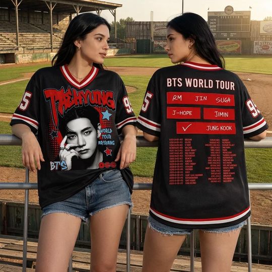 Discover Custom BTS Kpop Music Word Tour Jersey, Personalized Arirang World Tour Mesh Jersey, Kpop Merch for Fan, 2026 Army Concert Outfit (long ver)