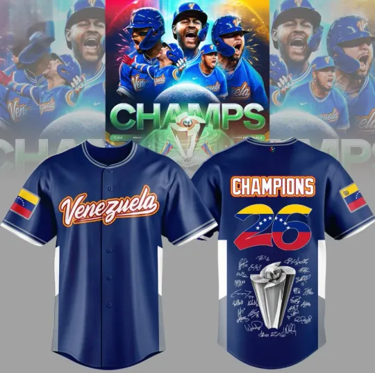 Discover HOT! Venezuela Baseball 2026 World Baseball Classic Champions Baseball Jersey
