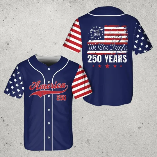 Discover America 250 Years Baseball Jersey 1776 2026 We The People Patriotic Jersey USA