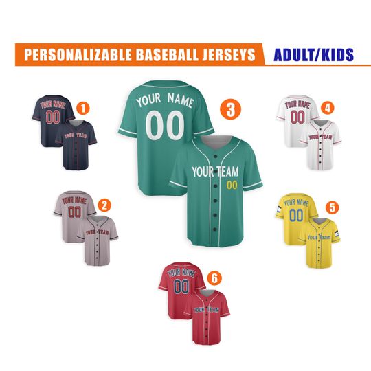 Personalized Red Sox Jersey - Piping Options - Infant, Toddler, Youth, Adult