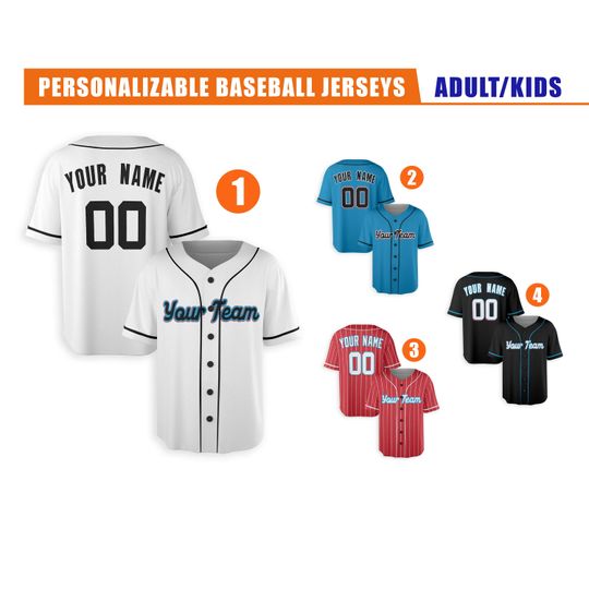 Personalized Marlins Jersey - Piping Options - Infant, Toddler, Youth, Adult