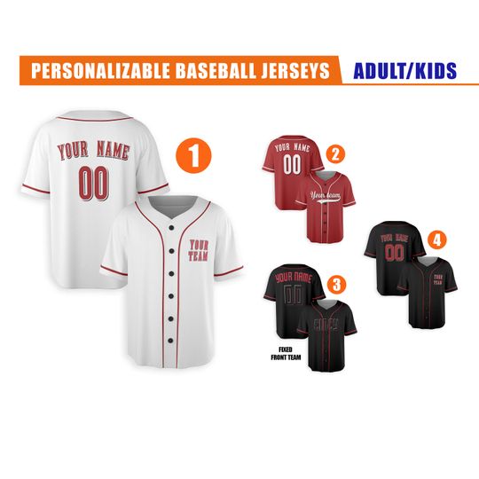 Discover Personalized Reds Jersey - Piping Options - Infant, Toddler, Youth, Adult