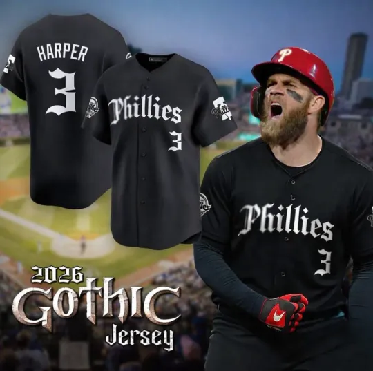 Philadelphia Phillies Bryce Harper 2026 Gothic Edition Jersey