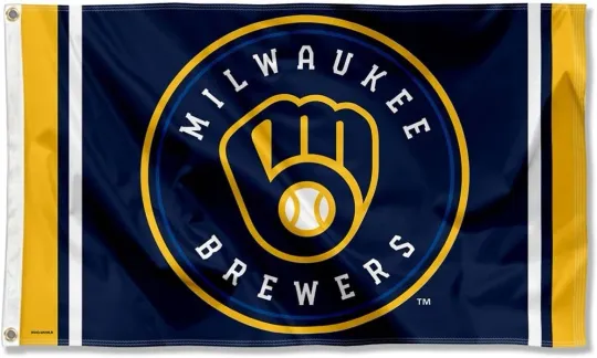 Discover Milwaukee Brewers 3x5 ft Flag Banner MLB Baseball Champions Free Shipping