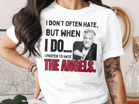 Discover Funny Anti-Angels Baseball T-Shirt, Baseball Hater Meme TEE